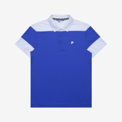 Fila Golf Color Scheme - Miesten Poolopaita - Kuninkaallinen Sininen Sininen | FI-51054